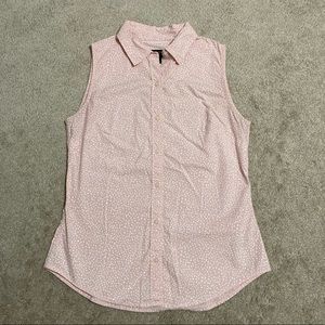 Light pink sleeveless button down
